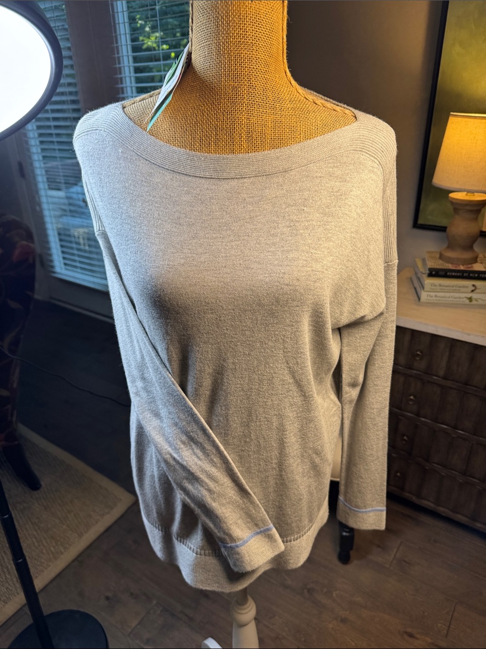 Joules Light Gray Off-the-Shoulder Sweater